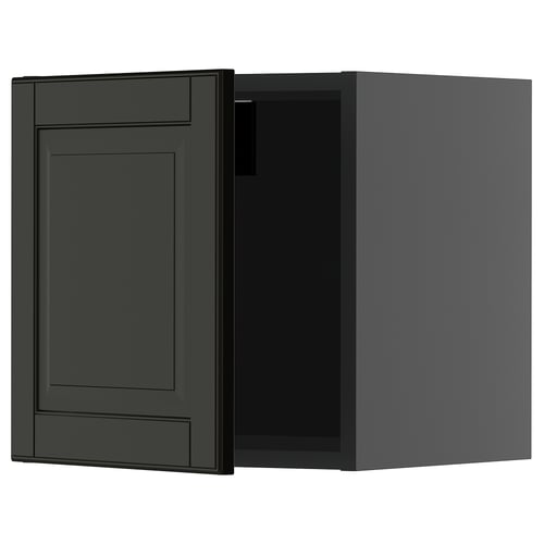 METOD ארון עליון, שחור-אפור/Bodbyn שחור, 40x40 ס"מ