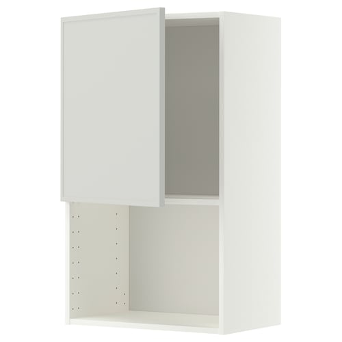 METOD ארון עליון למיקרוגל, לבן/Aspudden אפור בהיר, 60x100 ס"מ