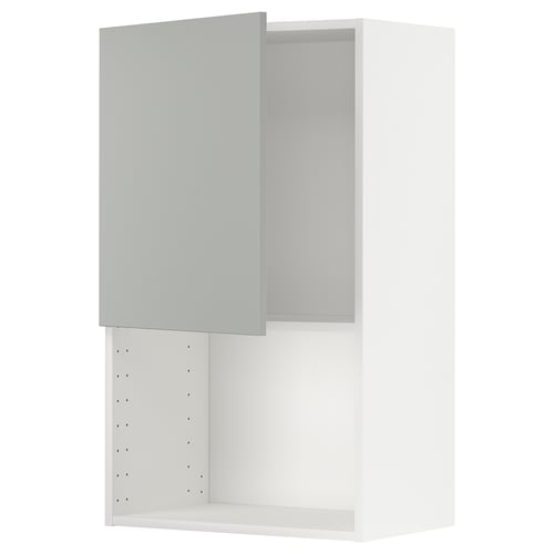 METOD ארון עליון למיקרוגל, לבן/Havstorp אפור בהיר, 60x100 ס"מ