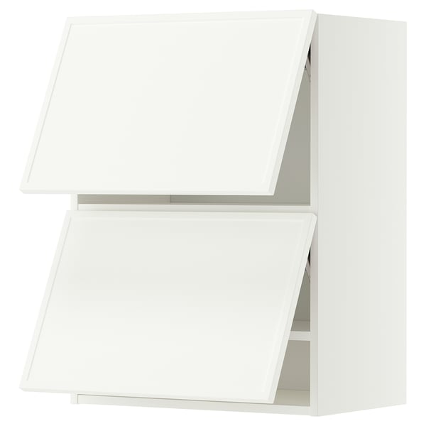 METOD ארון עליון אופקי+2 דלתות, לבן/Aspudden לבן מט, 60x80 ס"מ