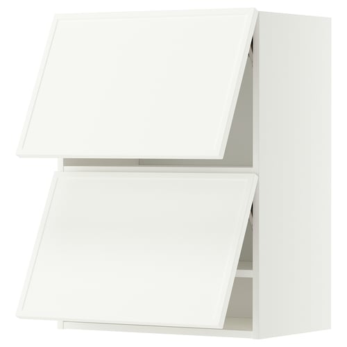 METOD ארון עליון אופקי+2 דלתות, לבן/Aspudden לבן מט, 60x80 ס"מ