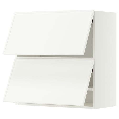 METOD ארון עליון אופקי+2 דלתות, לבן/Aspudden לבן מט, 80x80 ס"מ