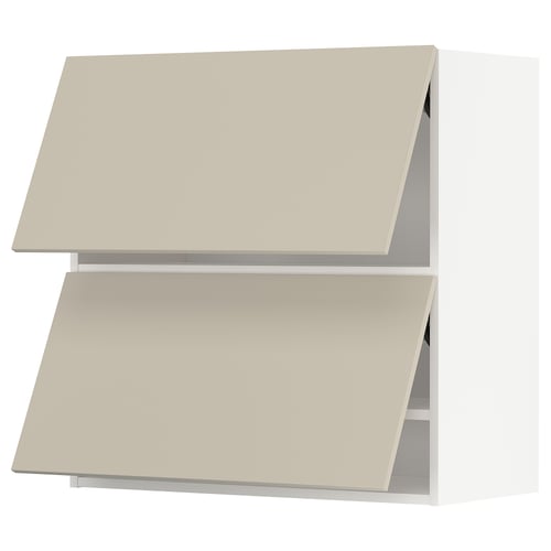 METOD ארון עליון אופקי+2 דלתות, לבן/Havstorp בז', 80x80 ס"מ
