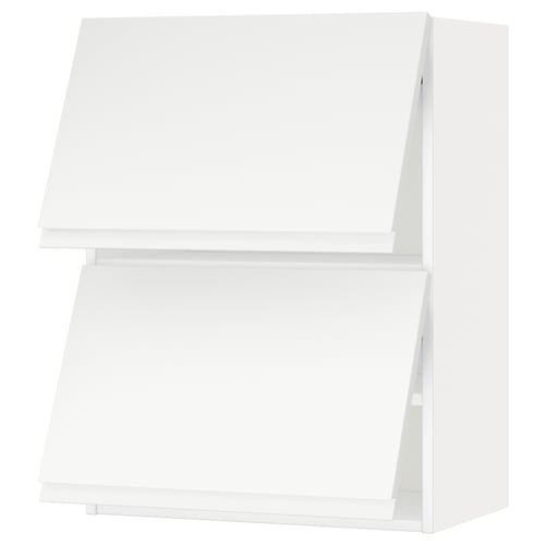 METOD ארון עליון אופקי+2 דלתות, לבן/Voxtorp לבן מט, 60x80 ס"מ