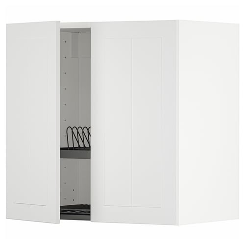 METOD ארון עליון עם מייבש כלים/2 דלתות, לבן/Stensund לבן, 60x60 ס"מ
