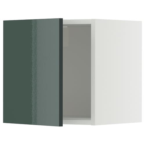 METOD ארון עליון, לבן/Kallarp אפור כהה-ירוק מבריק, 40x40 ס"מ