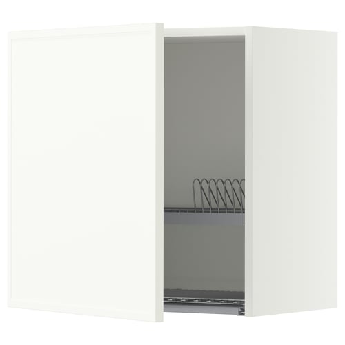 METOD ארון עליון עם מייבש כלים, לבן/Aspudden לבן מט, 60x60 ס"מ