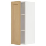 METOD ארון עליון עם מדפים, לבן/Forsbacka אלון, ‎30x80 ס"מ‏