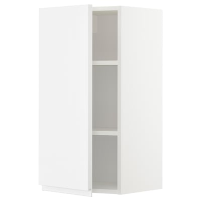 METOD ארון עליון עם מדפים, לבן/Voxtorp מבריק/לבן, ‎40x80 ס"מ‏