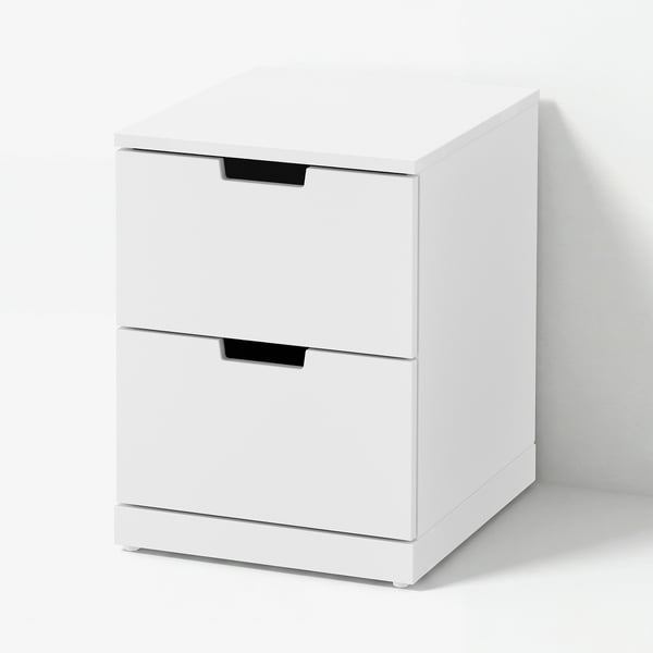NORDLI שידת 2 מגירות, לבן, 40x54 ס"מ