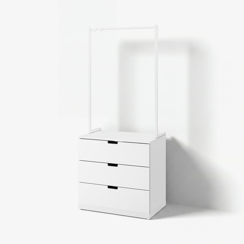 NORDLI שידת 3 מגירות, לבן, 80x192 ס"מ
