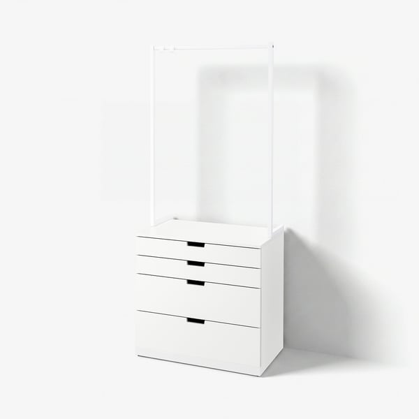 NORDLI שידת 4 מגירות, לבן, 80x192 ס"מ