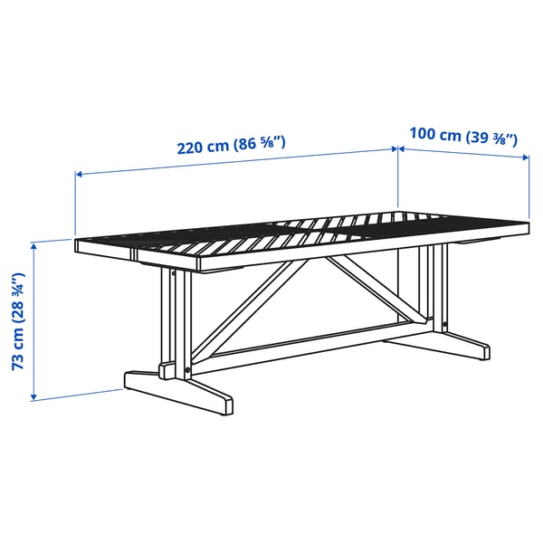 NORRMANSÖ / NORRMANSÖ שולחן+6 כיסאות, עץ השיטה/בז' עץ השיטה, 220x100 ס"מ