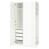 PAX / FARDAL ארון בגדים, לבן לבן מבריק/לבן, ‎120x60x236 ס"מ‏