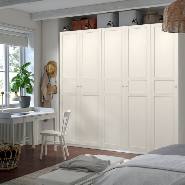 PAX / FLISBERGET ארון בגדים, לבן/אוף-ווייט, 250x60x236 ס"מ