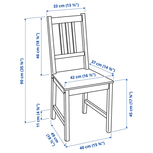 PINNTORP שולחן ו-2 כיסאות, גוון חום בהיר גוון לבן/גוון לבן אורן, 85 ס"מ