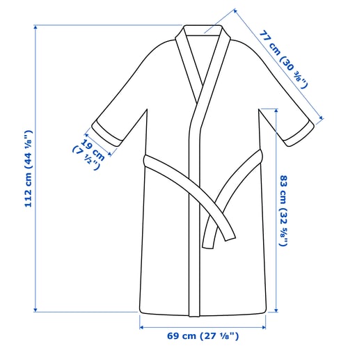 ROCKÅN חלוק אמבטיה, לבן, L/XL