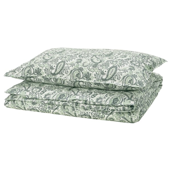 RODGERSIA ציפה וציפית, ירוק/לבן, 150x200/50x70 ס"מ