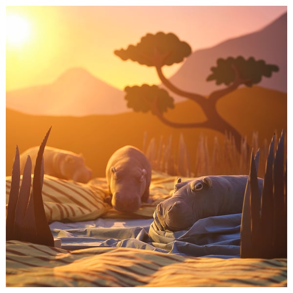 SANDLÖPARE צעצוע רך, היפופוטם/אפור, 56 ס"מ