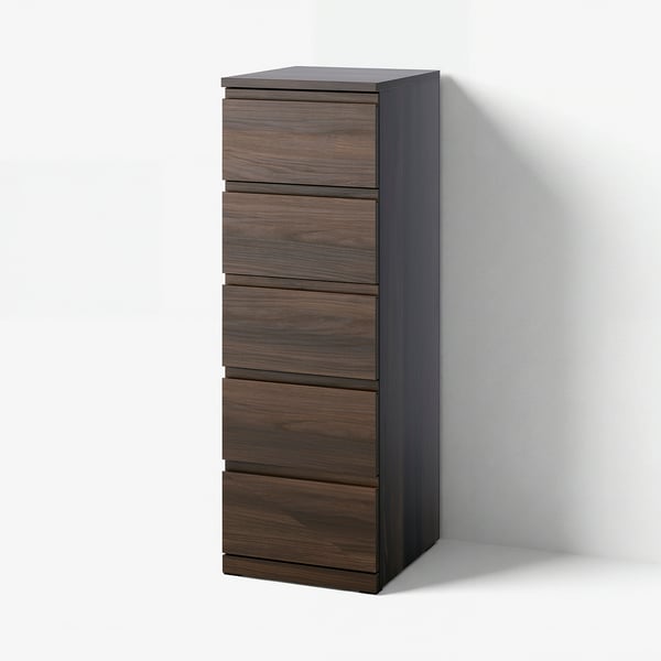 STORKLINTA שידת 5 מגירות, חום כהה/גוון אלון, 40x50x120 ס"מ