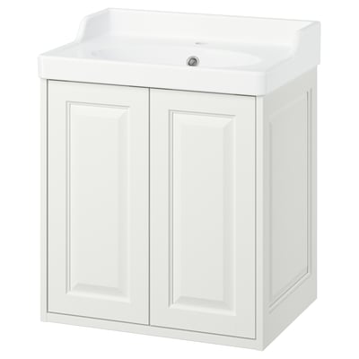 TÄNNFORSEN / RUTSJÖN ארון תחתון לכיור עם דלתות/כיור, לבן, ‎62x49x74 ס"מ‏