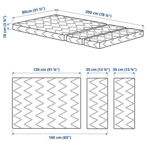VIMSIG מזרן ספוג למיטה מתארכת, 80x200 ס"מ