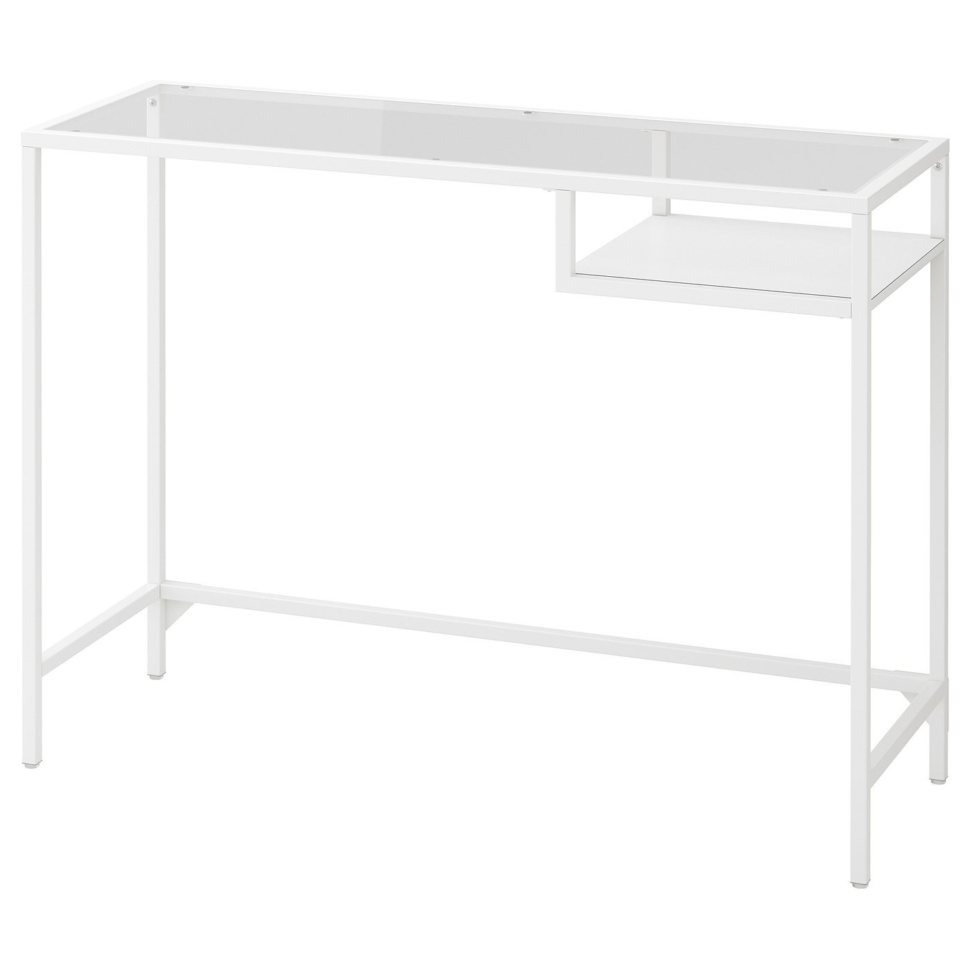 VITTSJÖ שולחן למחשב נייד, לבן/זכוכית, ‎100x36 ס"מ‏ IKEA