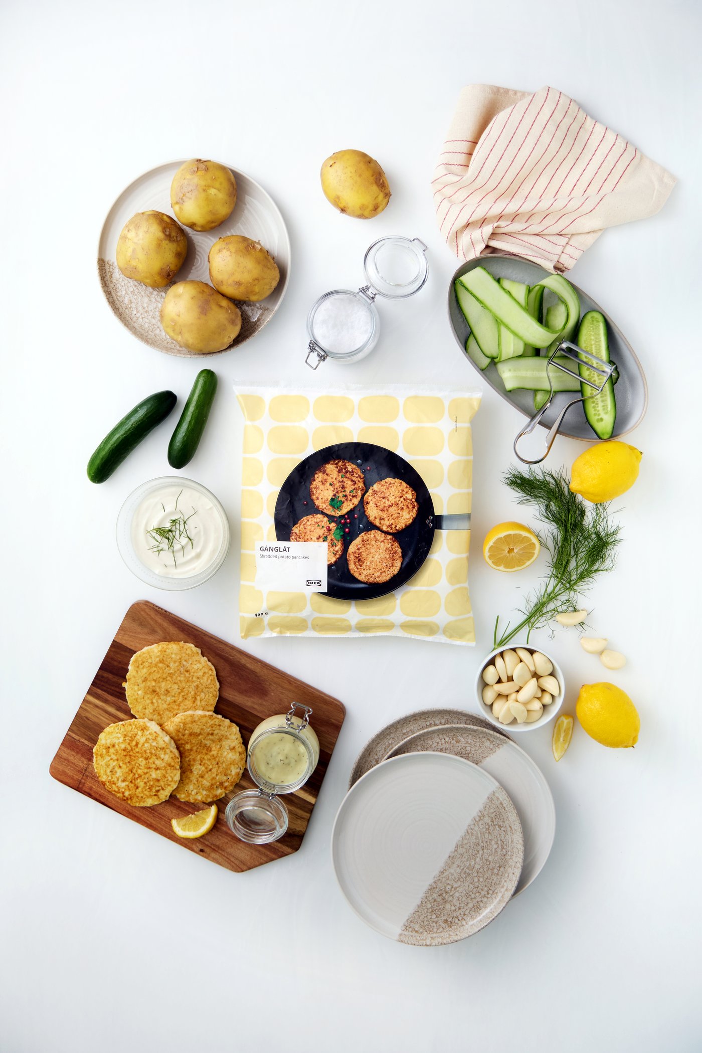 메뉴의 재료가 모두 나열된 모습