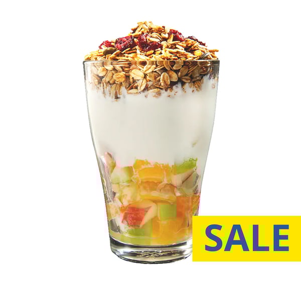 איקאה סייל מוזלי עם פירות, יוגורט וגרונלה בכוס