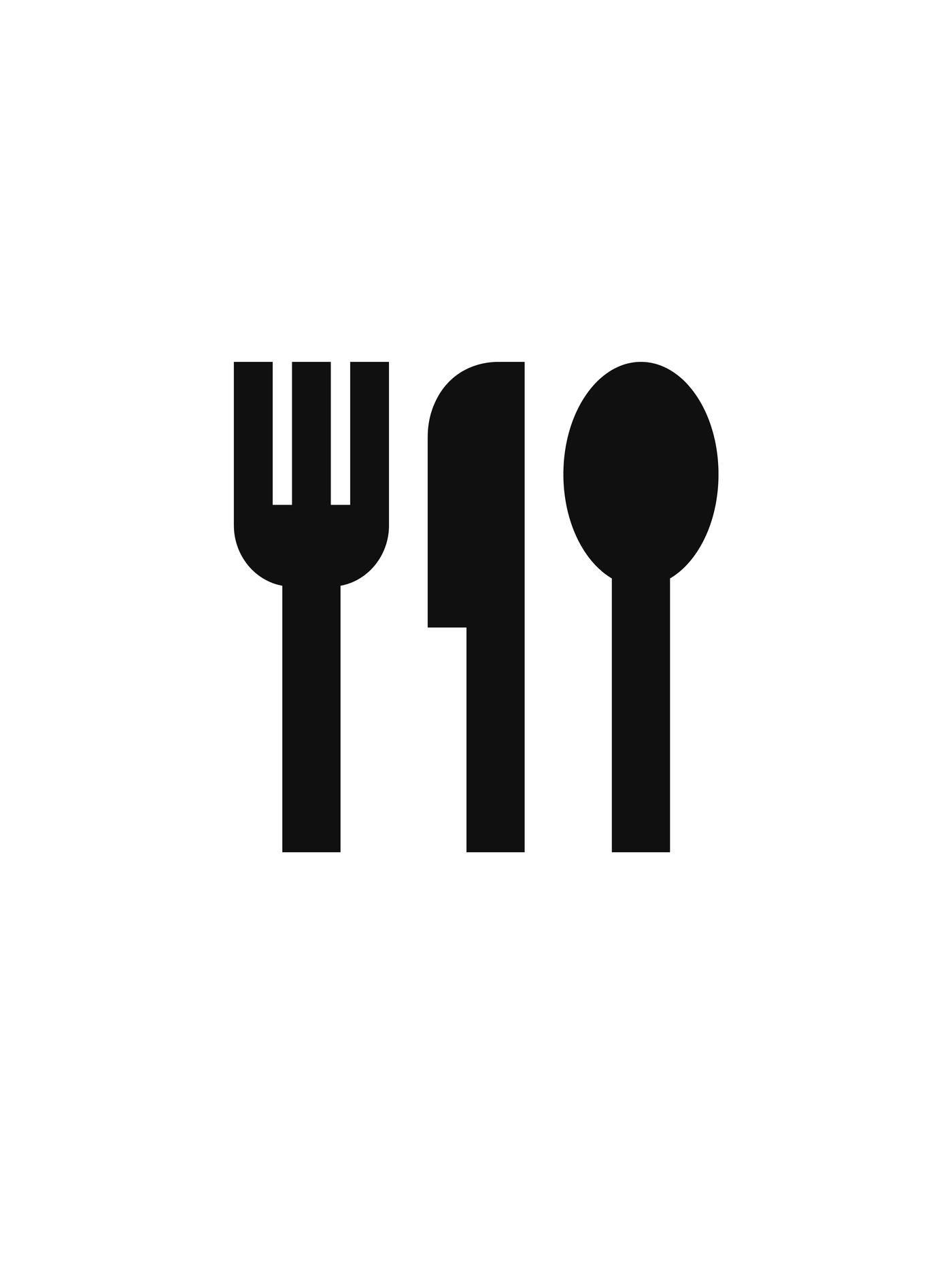 식사 또는 레스토랑을 나타내는 포크, 나이프, 스푼 아이콘 이미지