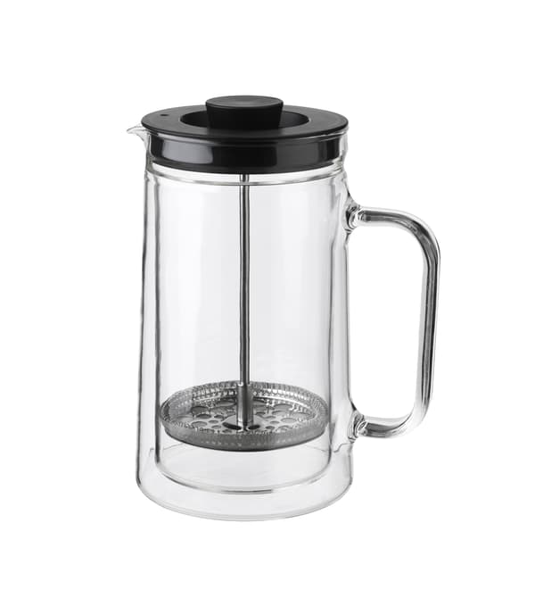 เครื่องชงกาแฟแก้วพร้อมฝาสีดำ