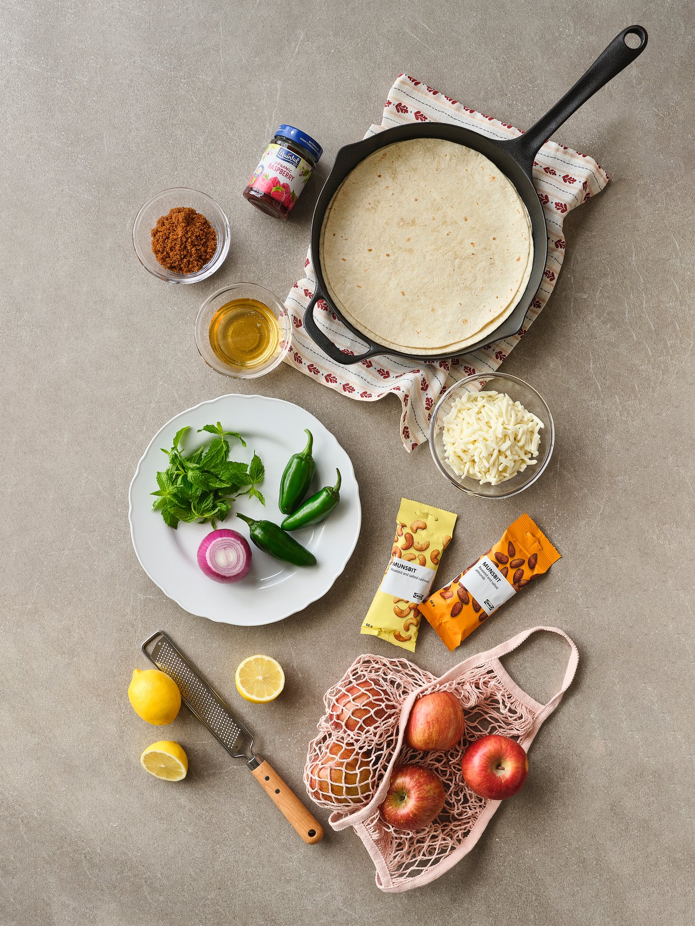 또띠아 너트 치즈 호떡 재료 컷