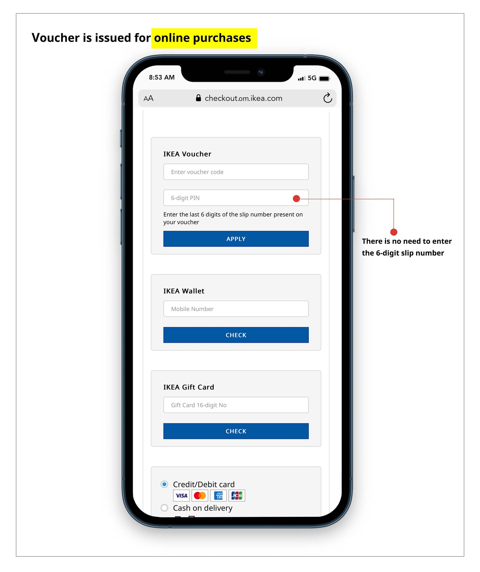 Cashback voucher redemption IKEA