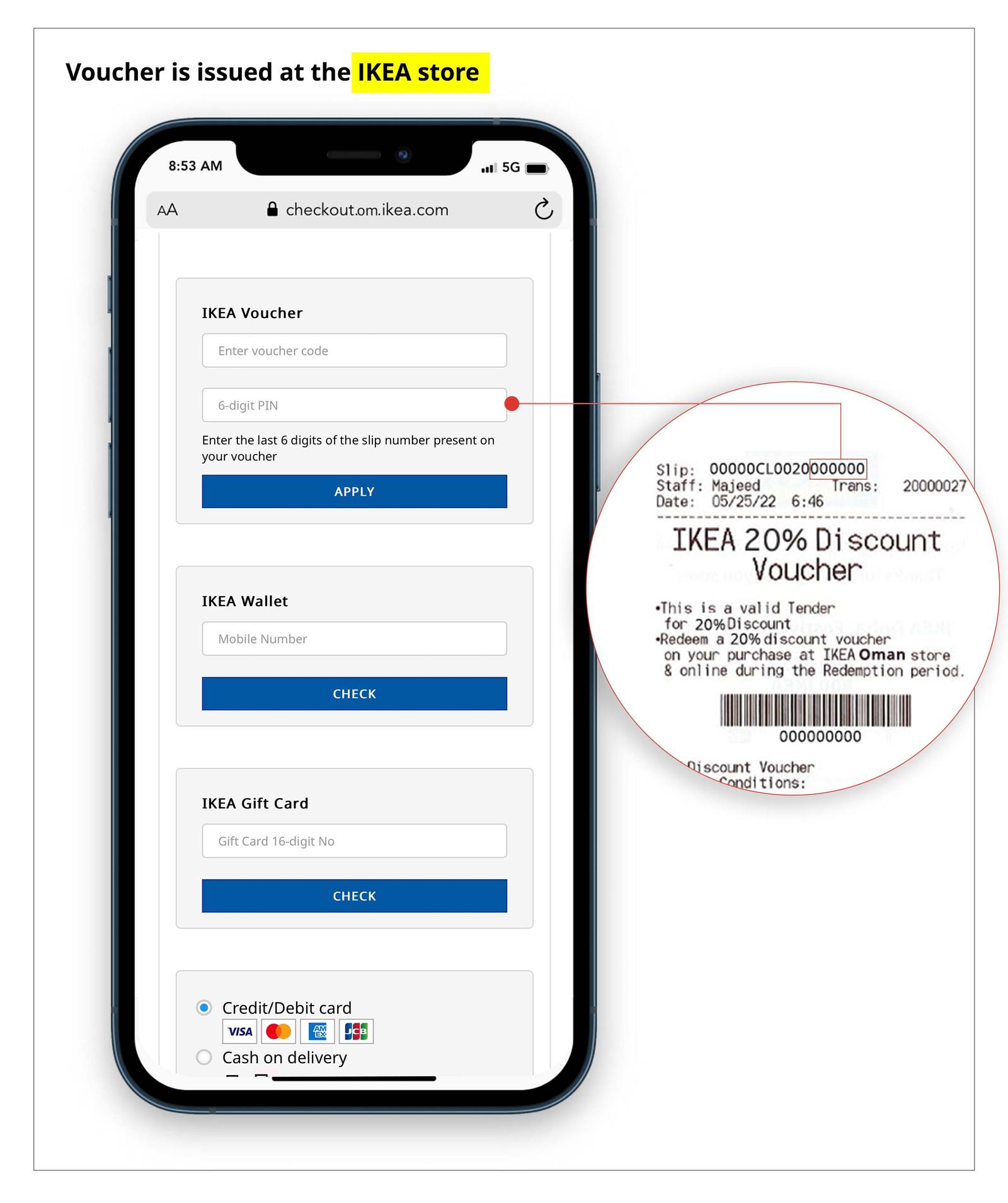 Cashback voucher redemption IKEA