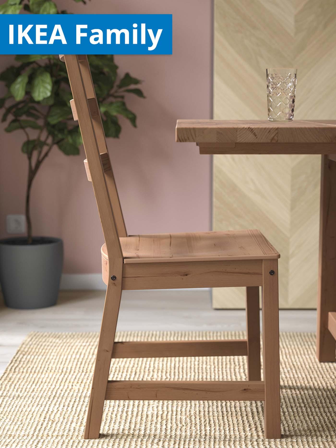 1 - 30 June IKEA Family offer. Antique stain NORDVIKEN chair in the dining room.