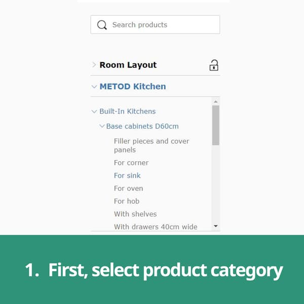 1. Select product category