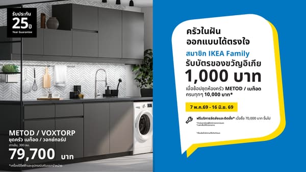 ถึงเวลาอัปเกรดห้องครัว กับโปรโมชั่นที่คุณรอคอย ซื้อครบ 10,000 บาท รับเลย 1,000 บาท 