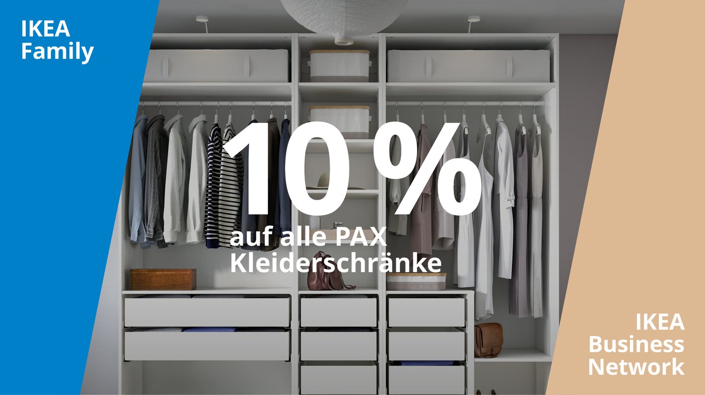 10% auf alle PAX Kleiderschränke