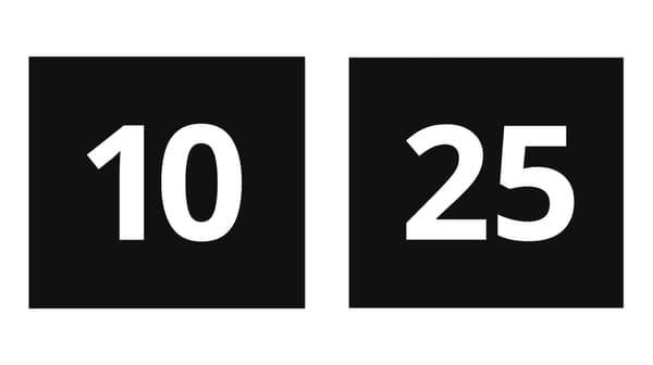 10 і 25 в чорному квадраті