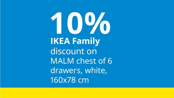 10% IKEA Family discount
MALM chest of 6 drawers, white