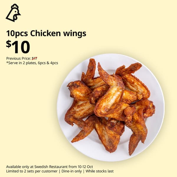 10 pcs chicken wings, $10 for IKEA Alexandra birthday sale, 10.10 sale