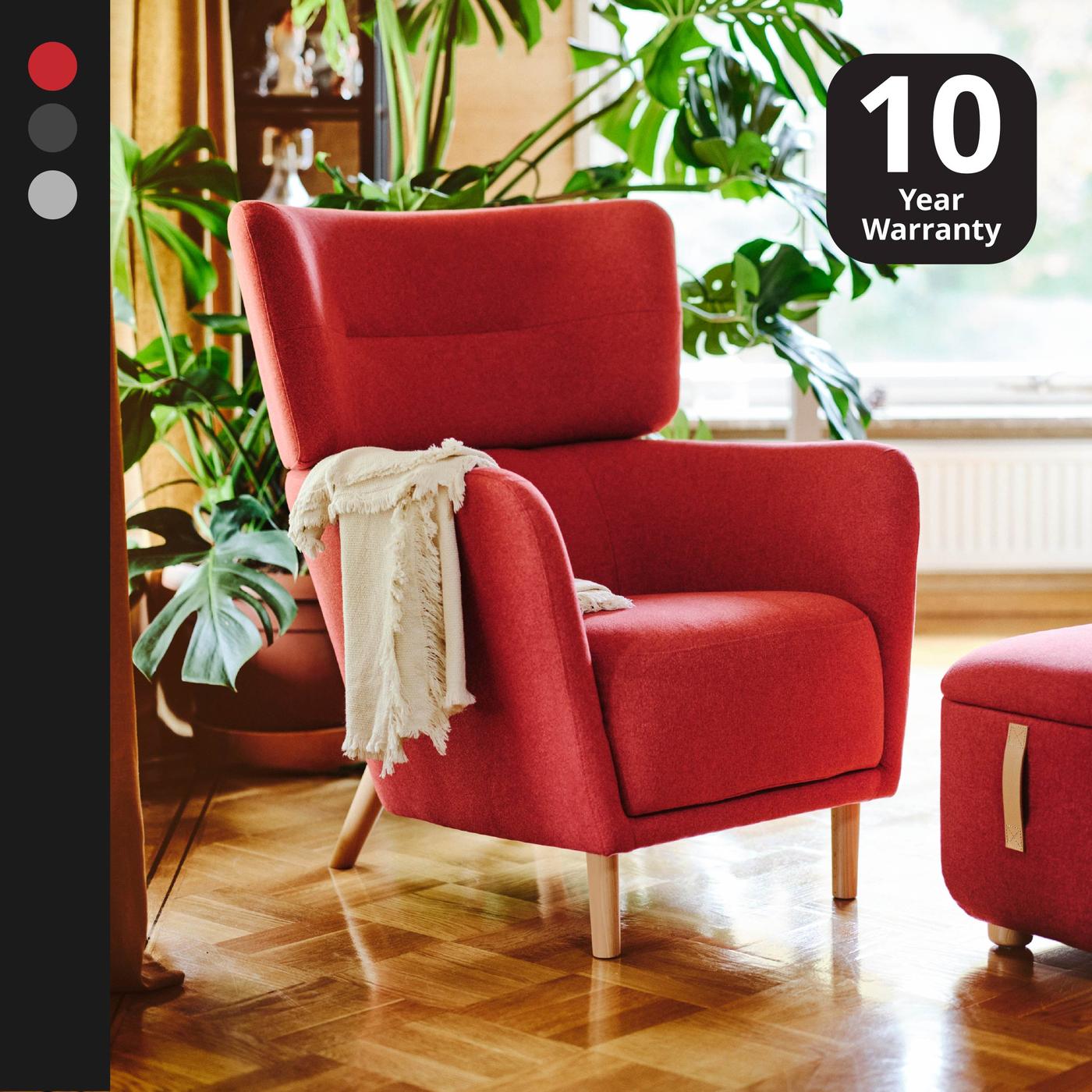 10 years warranty on our armchairs