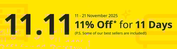 11.11 offer - 11% off selected products for 11 Days