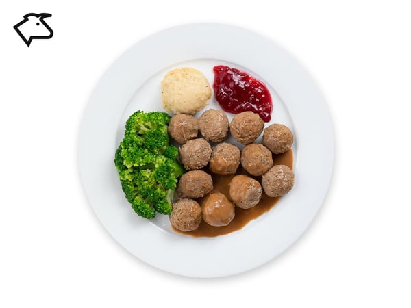 12pcs Beef Meatballs
with Mashed Potatoes and Broccoli