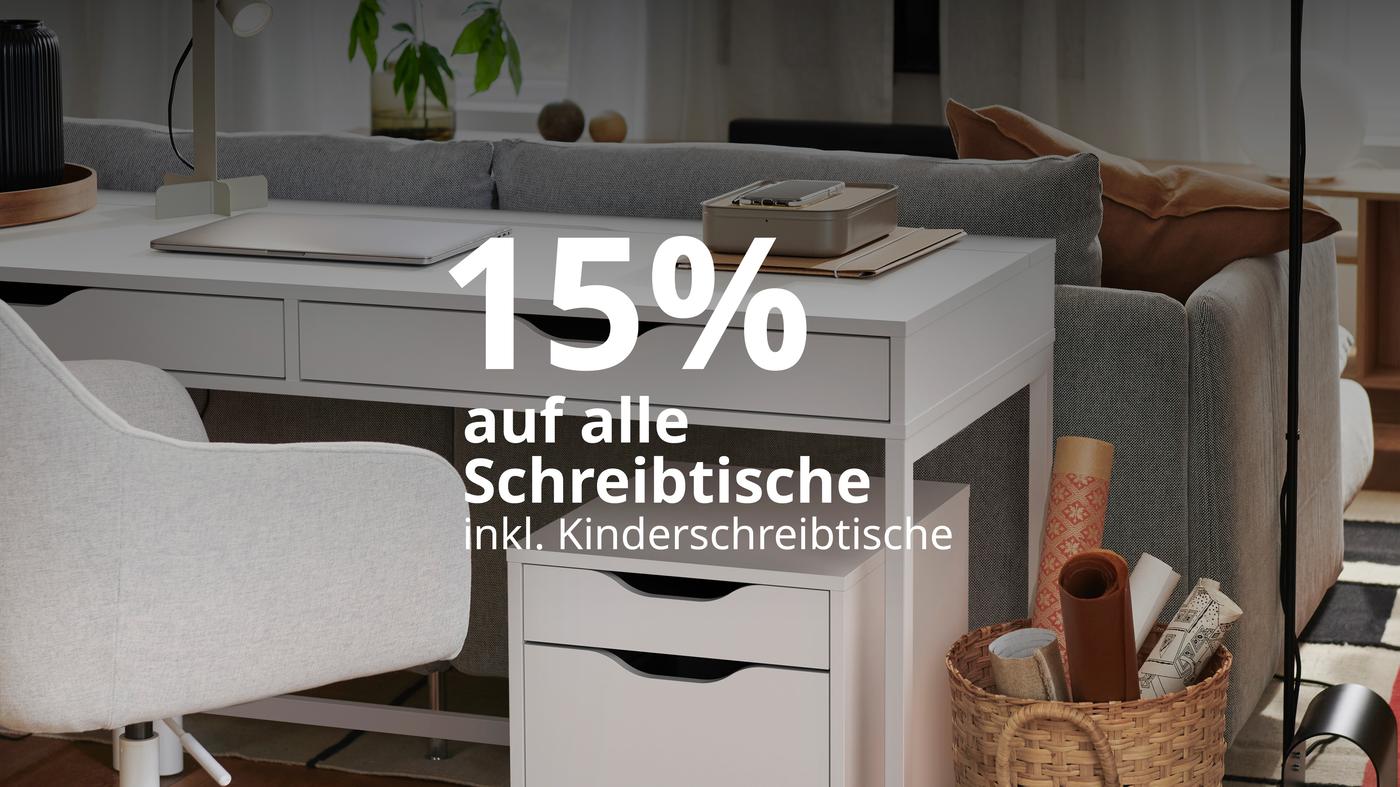 15% auf Schreibtische

