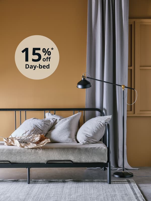 15%* off Day-bed. Fit your space, Comfort for your wallet.