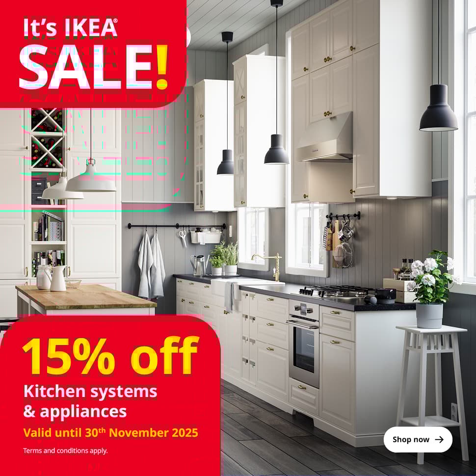 15% off Kitchen systems and appliances