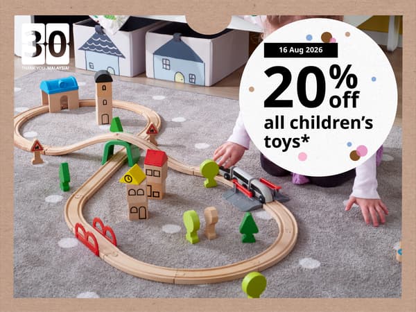 16 Aug 2026: 20% off all children's toys