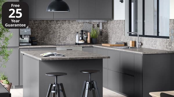 Voxtorp Dark Grey Handleless Kitchen Ikea