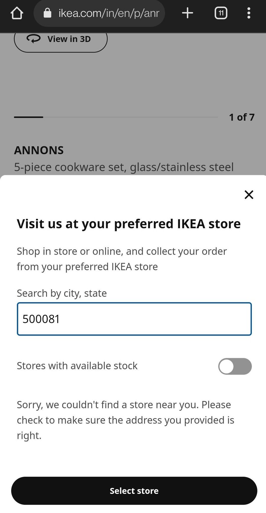 Stock availability IKEA